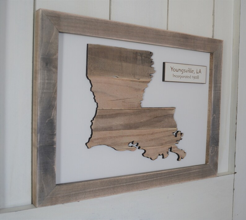 Rustic Louisiana Map/la Map/wood Louisiana Map/personalized Etsy