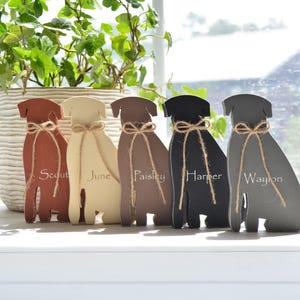 Rustic Personalized Lab 5.25&quot;H/Labrador w Name/Dog Lover Gift/Black Lab/Chocolate Lab/Yellow Lab/Father&#39;s Day Dad Gift/Pet Loss Figurine
