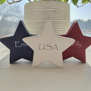 Étoile de campagne rustique 2 po. ou 3,25 po. Plateau à plusieurs niveaux primitif Americana décor patriotique 4 juillet Cadeau Etats-Unis