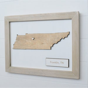 Rustic Tennessee Map 16&quot;W x 12&quot;H/Personalized Wood Tennessee Map/New TN Home Gift/Farmhouse Decor/Gift for Him/5th Anniversary/Dad Gift