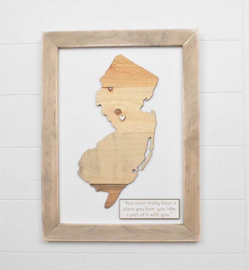 Rustic New Jersey Map/NJ Map/Wood New Jersey Map/Personalized Etsy
