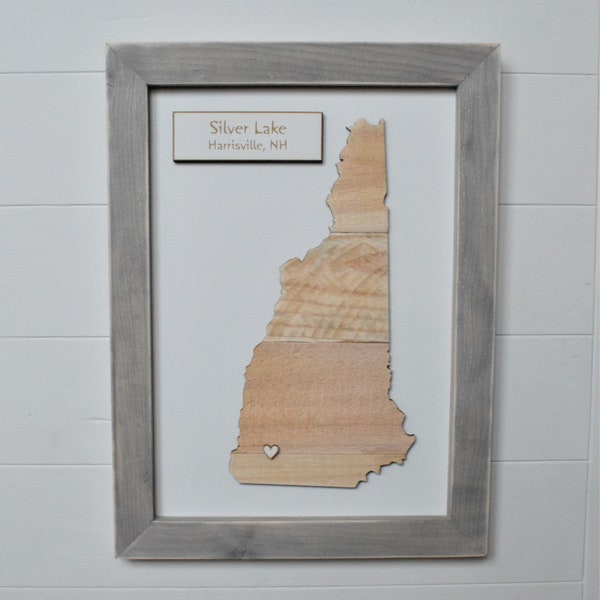 Rustic New Hampshire Map/NH Map/Wood New Hampshire Map/Reclaimed Wood Map/Personalized Map/Wood Map/Gift for Him/5th Anniversary