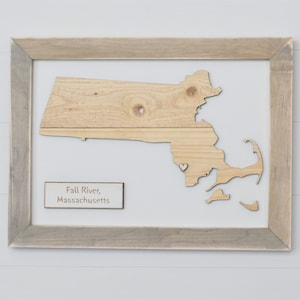 Rustic Massachusetts Map 16&quot;W x 12&quot;H/Personalized Wood Massachusetts Map/Housewarming Gift/Coastal Decor/Gift for Him/5th Anniversary Gift