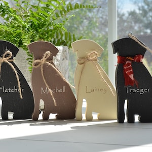 Chien rustique personnalisé 5,25 po. H/Labrador rustique avec nom/cadeau pour amoureux des chiens/labo noir/labo chocolat/labo jaune/cadeau fête des pères/cadeau papa/cadeau maman