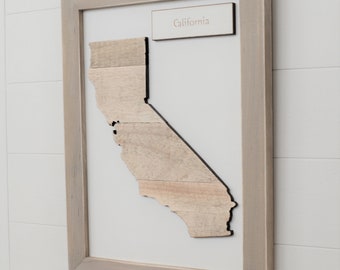 Rustic California Map/CA Map/Wood California Map/Personalized Map/Housewarming Gift/Wood Map/Farmhouse Decor/Gift for Him/5th Anniversary