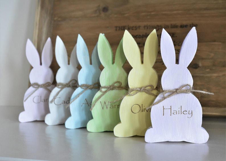 Easter Bunny/easter Decor/rustic Easter/personalized Etsy