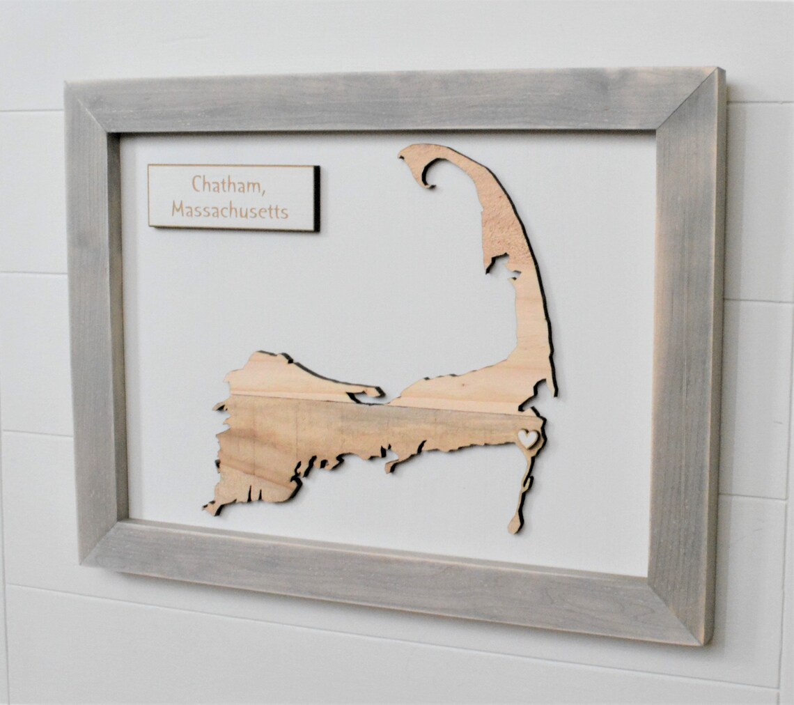 Rustic Cape Cod Map/cape Cod Map/wood Cape Cod Etsy