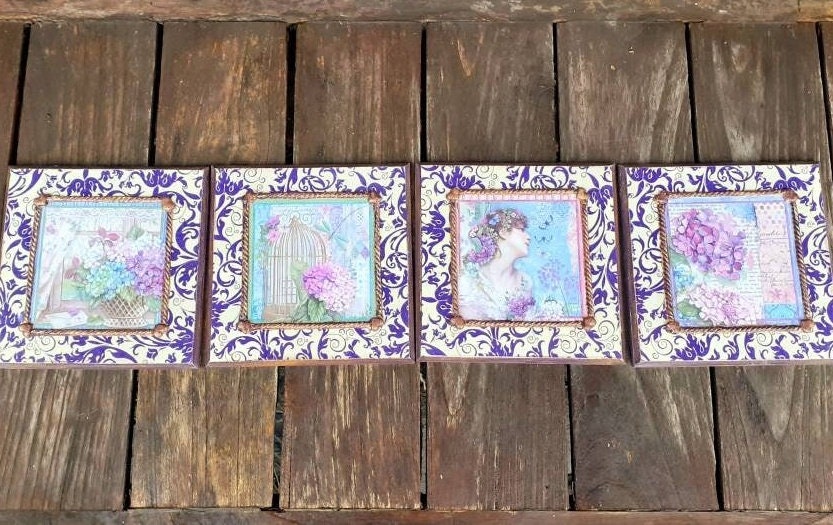 Shabby Chic Floral Wall Art: Hand-Moulded Clay, Vintage Inspired
