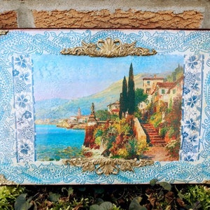Shabby chic nautical picture for holiday decor with mouldings - seaside