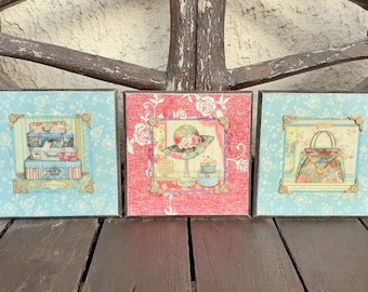 Decorazione murale floreale shabby chic: stile vintage anni &#39;20, realizzata a mano in Inghilterra