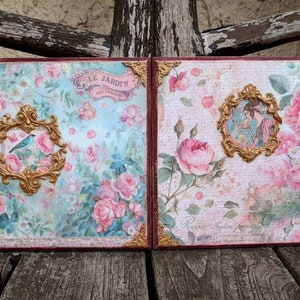 Shabby chic picture plaques - Vintage floral portraits