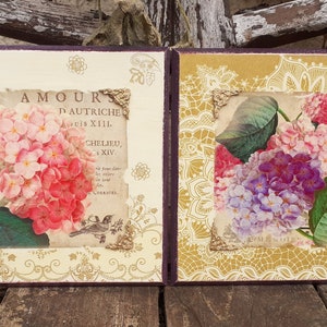 Quadro floreale shabby chic: decorazione da parete in stile decoupage vintage