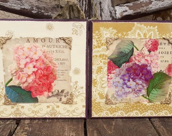 Quadro floreale shabby chic: decorazione da parete in stile decoupage vintage