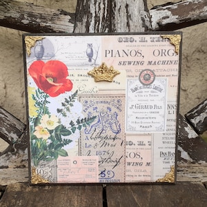 Quadro floreale shabby chic: decorazione da parete in stile francese vintage