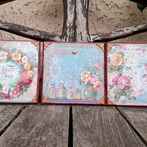 Shabby chic floral picture plaques - Vintage perfume