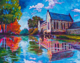 RVA Pump House Oil Painting Print | Museum Quality Archival Giclée