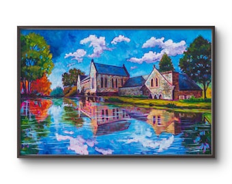 Peinture à l'huile RVA Pump House | Giclée d'archives de qualité muséale