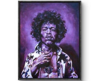 Jimi Hendrix, peinture à l'huile, impression giclée d'art | Reproduction à l'encre d'archives de qualité muséale