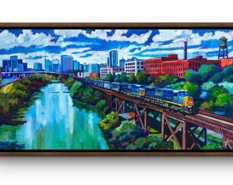 Pipeline_Train | Reproduction giclée d'art de qualité muséale, d'après ma peinture à l'huile originale