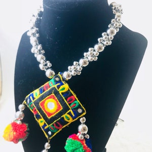 Silver Oxidized Necklace Set/Navratri jewelry/ Bohemian Jewelry