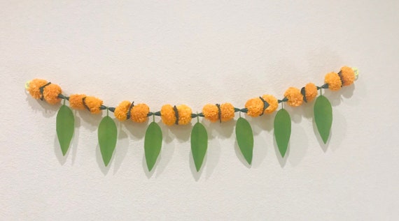 Marigold And Mango Leaves Toran Traditional Indian Toran