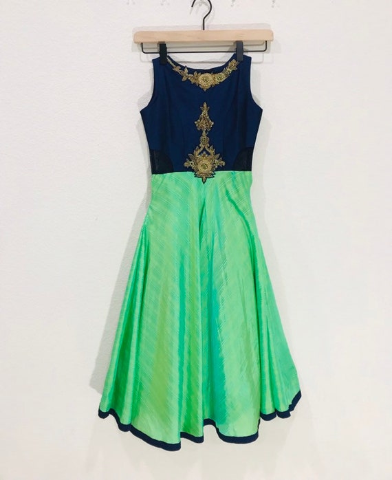 parrot green gown