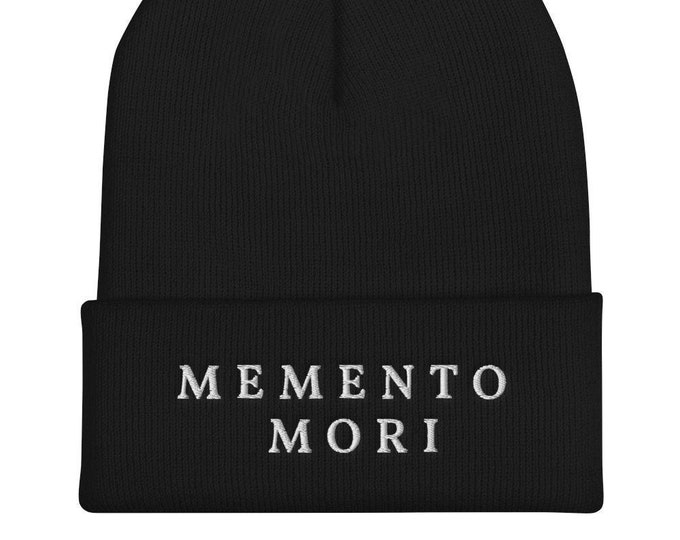 Memento Mori Beanie, Embroidered