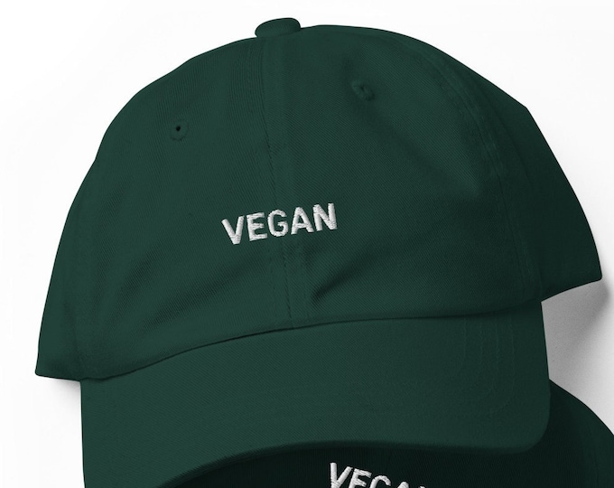 Vegan Dad Hat Minimalist Embroidered Dad Hat Aesthetic Vegetarian Hat