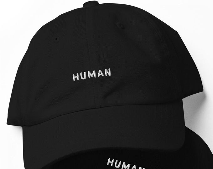 Human Embroidered Dad Hat Minimalist Dad Hat