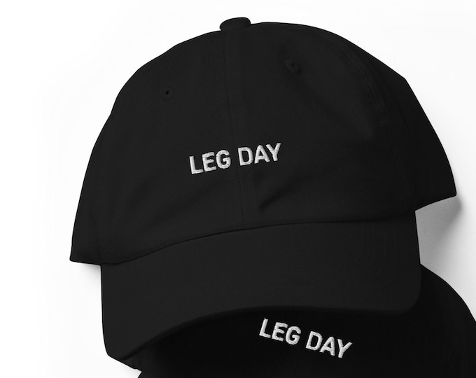 Leg Day Dad Hat Embroidered Minimalist Gym Dad Hat