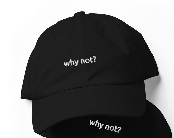 Why Not Dad Hat Minimalist Embroidered Dad Hat