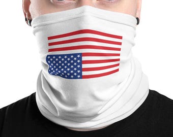 Upside Down American Flag Distress Signal Neck Gaiter