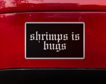 Shrimps is Bugs Magnet, Car Magnet Funny Bumper Sticker Magnet 6"X3" Magnet