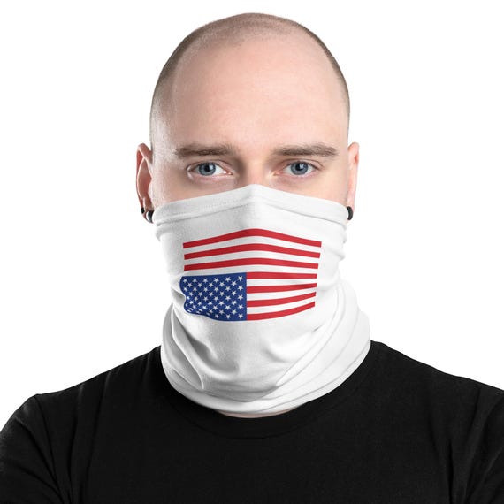 Upside Down American Flag Distress Signal Neck Gaiter