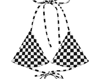 Checkerboard String Bikini Top