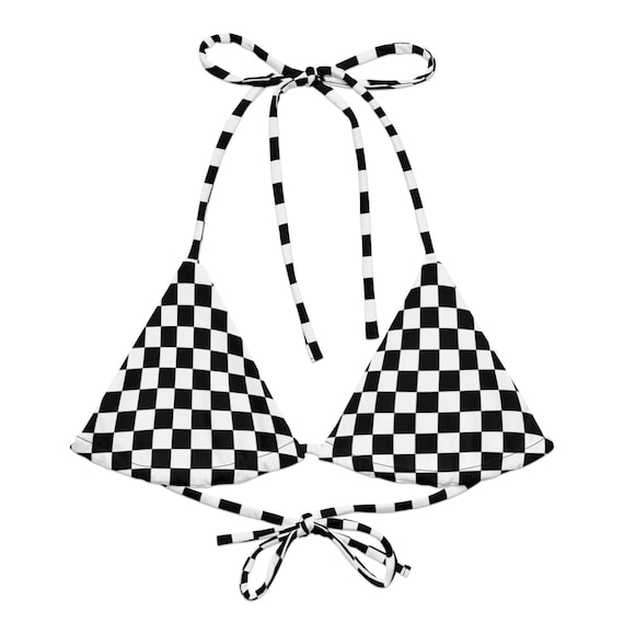 Checkerboard String Bikini Top