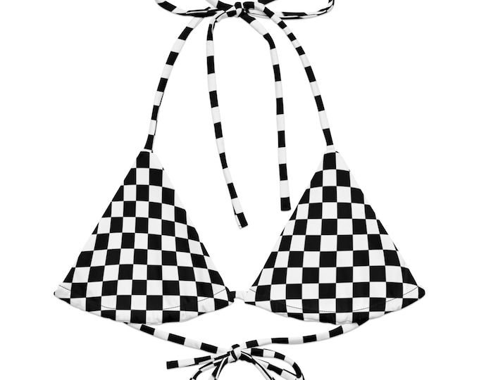 Checkerboard String Bikini Top