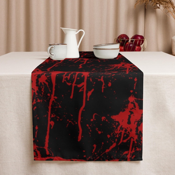 Blood Spatter Table Runner, Halloween Decor