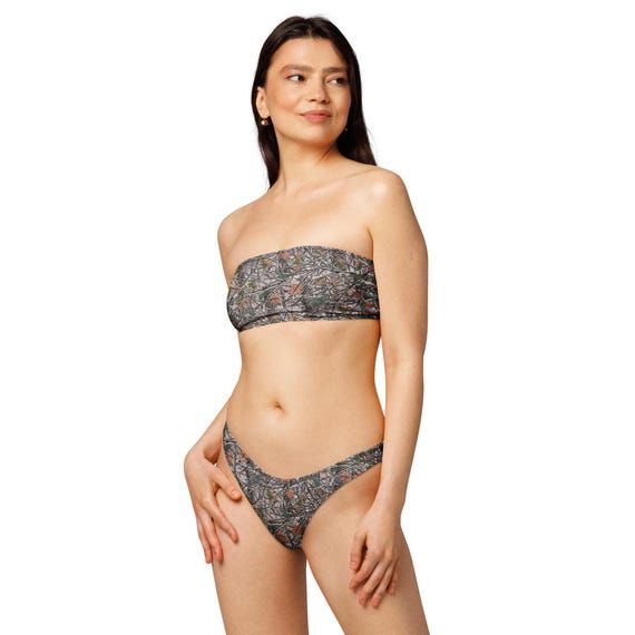Realistic Camo Bandeau Bikini Made with Recycled Polyester