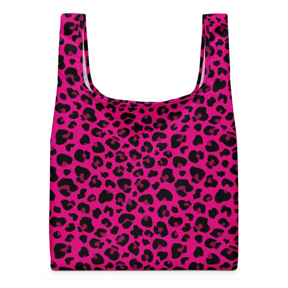 Pink Leopard Print Shopping Bag
