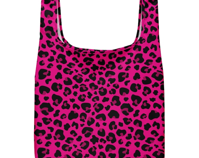 Pink Leopard Print Shopping Bag