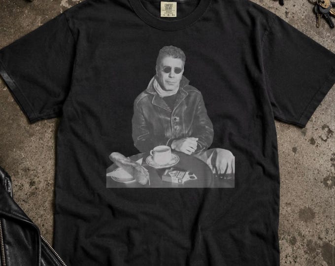 Anthony Bourdain Café Graphic T-Shirt | Vintage Food Travel Tee