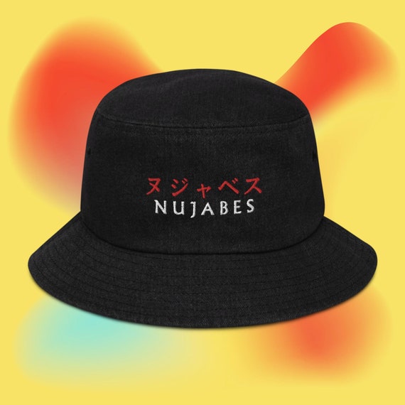 Nujabes Denim Embroidered Bucket Hat