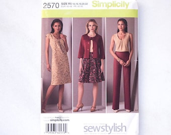 Simplicity 2570 R5 Misses Pants, Skirt, Jacket and Dress or Top, Uncut Sewing Patterns, Sew Stylish
