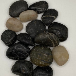 Natural River Rock Collection - 15 Decorative Polished Stones - Mixed Color Assortment (1-2&quot; each)