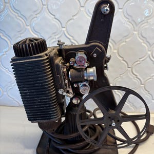 Vintage 8mm Film Projector - Industrial Decor - Mid-Century Movie Equipment (DISPLAY ONLY)