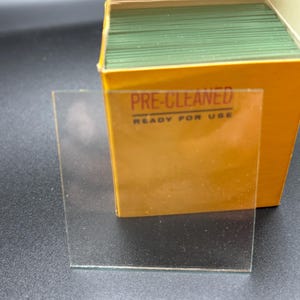 Vintage 1970s Kodak Slide Cover Glass Box - 50 Pre-Cleaned Sheets 2x2&quot; - B351 Model - Photography Darkroom Collectible - Mid Century Camera