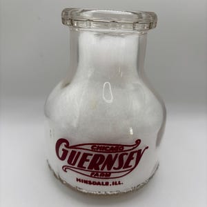 Vintage Chicago Guernsey Farm Milk Bottle - Hinsdale, IL - Collectible Dairy Memorabilia
