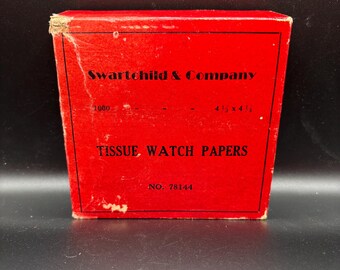 Papeles de seda vintage para reloj Swartchild & Company: raro artículo de colección de relojería (n.° 78144)