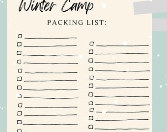 CAMP Packing List Template 1 Etsy UK